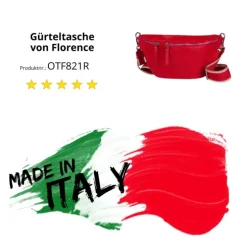 Florence Echtleder Gürteltasche Damen extra groß rot Bauchtasche Jugend OTF821R