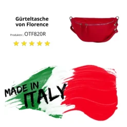 Florence Echtleder Gürteltasche extra groß Damen rot Bauchtasche Jugend OTF820R