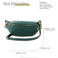 Florence Echtleder Gürteltasche Damen aquamarin Crossbody Bag Jugend OTM811T