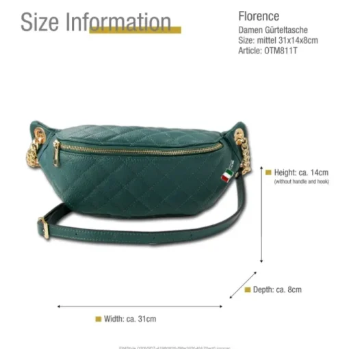 Florence Echtleder Gürteltasche Damen aquamarin Crossbody Bag Jugend OTM811T