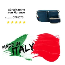 Florence Echtleder Gürteltasche Damen dunkelblau Bauchtasche Jugend OTF807B