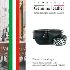 Florence Echtleder Gürteltasche Damen schwarz Bauchtasche Jugend Damen OTF807S