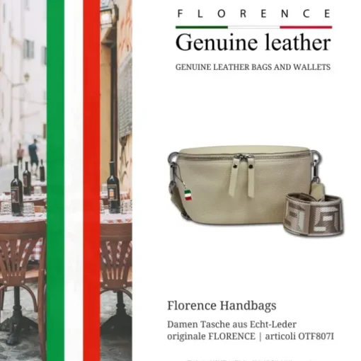 Florence Echtleder Gürteltasche Damen beige Bauchtasche Jugend OTF807I