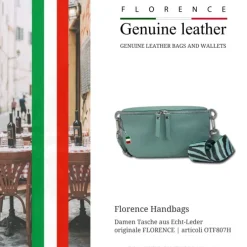 Florence Echtleder Gürteltasche Damen hellblau Bauchtasche Jugend OTF807H