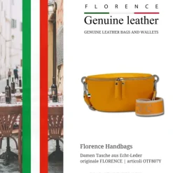 Florence Echtleder Gürteltasche Damen gelb Bauchtasche Jugend Damen OTF807Y