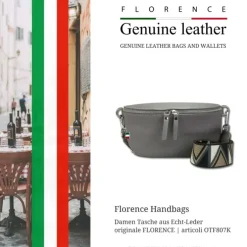 Florence Echtleder Gürteltasche Damen grau Bauchtasche Jugend Damen OTF807K