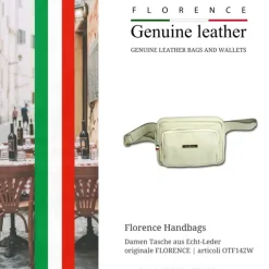 Florence Echtleder Gürteltasche Damen beige Bauchtasche Jugend Damen OTF142W
