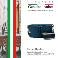 Florence Echtleder Gürteltasche Damen dunkelblau Bauchtasche Jugend OTF807B