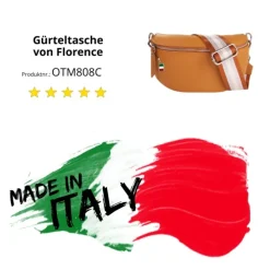 Florence Echtleder Gürteltasche Damen tan Bauchtasche Brusttasche Jugend OTM808C