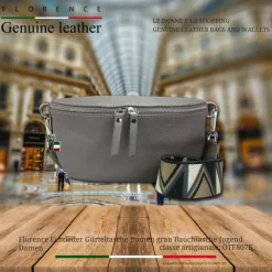 Florence Echtleder Gürteltasche Damen grau Bauchtasche Jugend Damen OTF807K