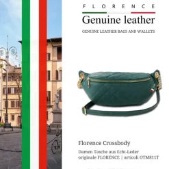 Florence Echtleder Gürteltasche Damen aquamarin Crossbody Bag Jugend OTM811T