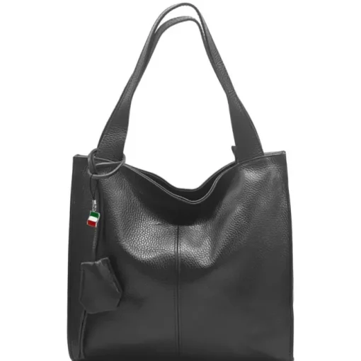 Florence Echtleder Hobo Bag Damen schwarz OTF155S
