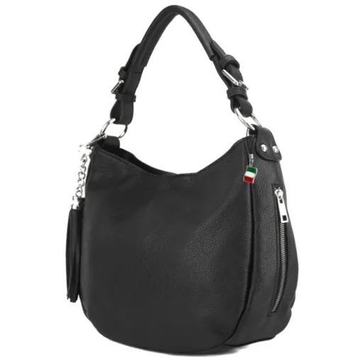 Florence Echtleder Hobo Bag Damen schwarz OTF134S