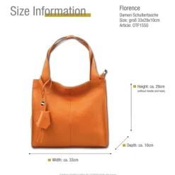 Florence Echtleder Hobo Bag Damen orange OTF155O