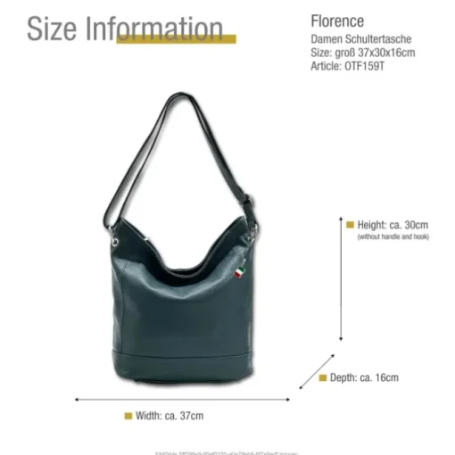 Florence Echtleder Hobo Bag Damen türkis OTF159T