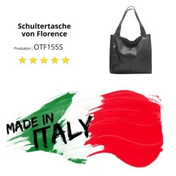 Florence Echtleder Hobo Bag Damen schwarz OTF155S