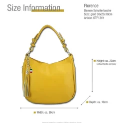 Florence Echtleder Hobo Bag Damen gelb OTF134Y