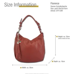 Florence Echtleder Hobo Bag Damen dunkelrot OTF134R