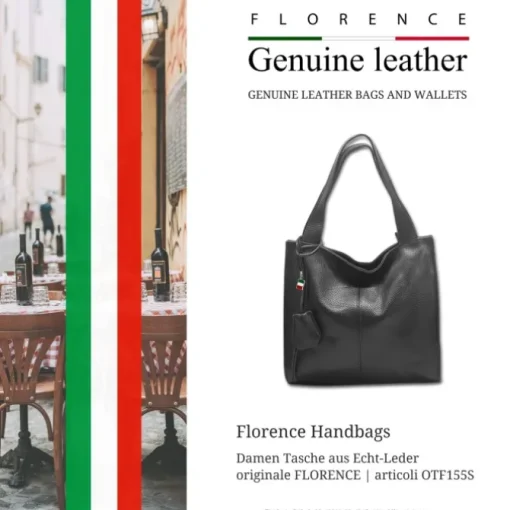 Florence Echtleder Hobo Bag Damen schwarz OTF155S