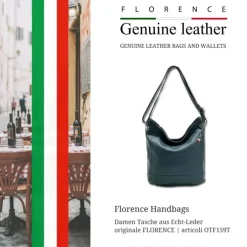 Florence Echtleder Hobo Bag Damen türkis OTF159T