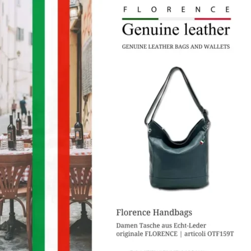 Florence Echtleder Hobo Bag Damen türkis OTF159T