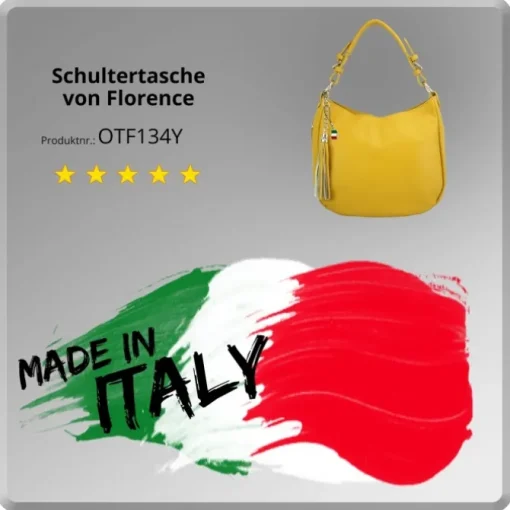 Florence Echtleder Hobo Bag Damen gelb OTF134Y