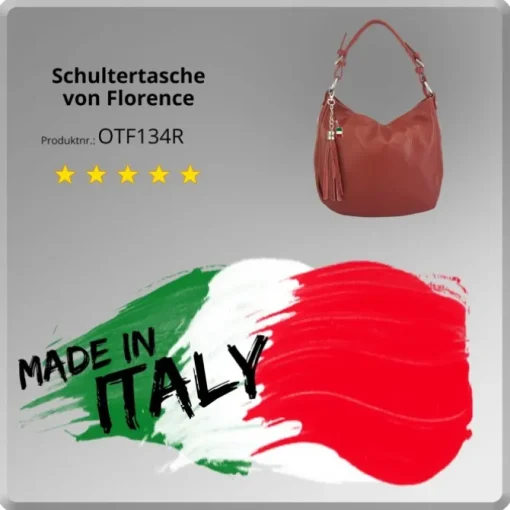 Florence Echtleder Hobo Bag Damen dunkelrot OTF134R