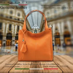 Florence Echtleder Hobo Bag Damen orange OTF155O