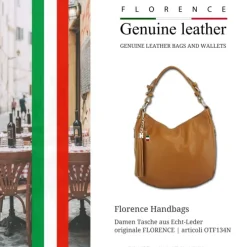 Florence Echtleder Hobo Bag Damen tan braun OTF134N