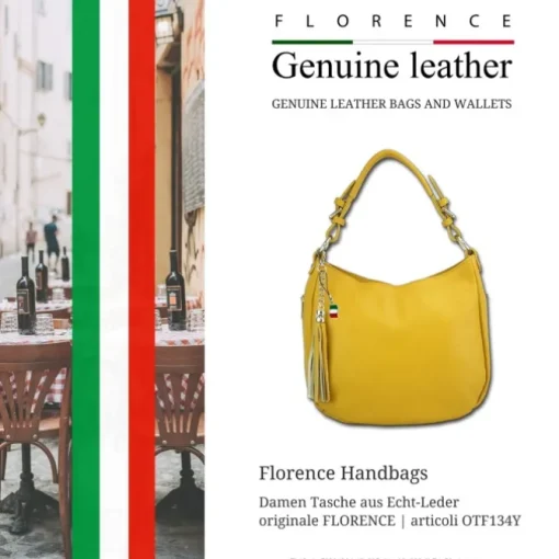 Florence Echtleder Hobo Bag Damen gelb OTF134Y