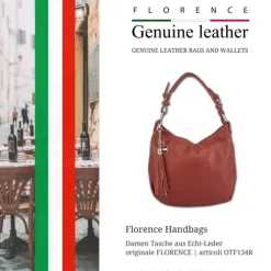 Florence Echtleder Hobo Bag Damen dunkelrot OTF134R