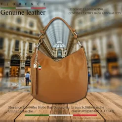 Florence Echtleder Hobo Bag Damen tan braun OTF134N