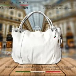 Florence Echtleder Hobo Bag Damen beige Henkeltasche OTF128K