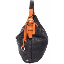 Florence florale Echtleder Hobo Bag Damen schwarz braun OTF111S