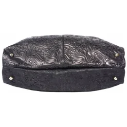 Florence florale Echtleder Hobo Bag Damen schwarz braun OTF111S