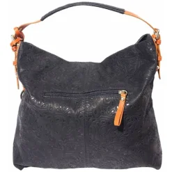 Florence florale Echtleder Hobo Bag Damen schwarz braun OTF111S