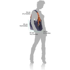 Florence florale Echtleder Hobo Bag Damen schwarz braun OTF111S