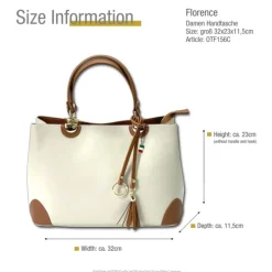 Florence Handtasche Damen Echtleder beige OTF156C