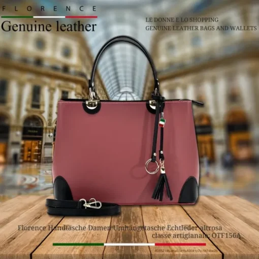 Florence Handtasche Damen Echtleder altrosa OTF156A