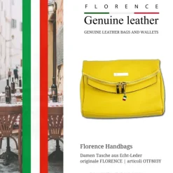 Florence 2in1 Damen Clutch echtes Leder Tasche gelb OTF803Y