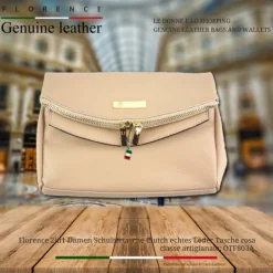 Florence 2in1 Damen Clutch echtes Leder Tasche rosa OTF803A