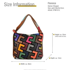 Florence ital. Damen Shopper Echtleder Patchwork OTM101U