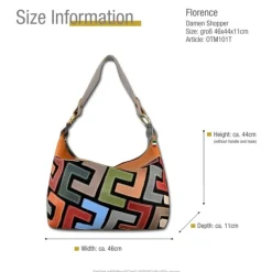 Florence ital. Damen Shopper Echtleder Patchwork OTM101T