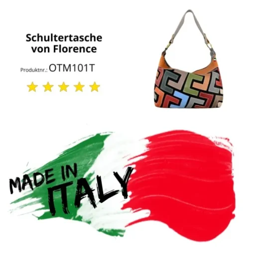 Florence ital. Damen Shopper Echtleder Patchwork OTM101T