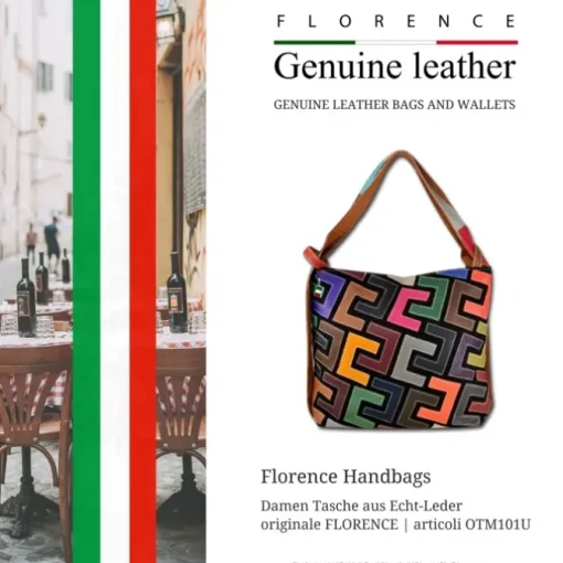 Florence ital. Damen Shopper Echtleder Patchwork OTM101U