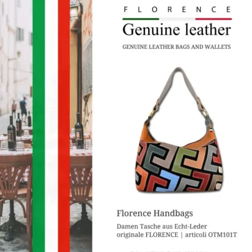 Florence ital. Damen Shopper Echtleder Patchwork OTM101T