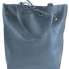 Florence ital. Shopper Echtleder Damen Business blau OTM107B