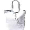 Florence ital. Shopper Echtleder Damen Business weiß OTF112W