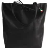 Florence ital. Shopper Echtleder Damen Business schwarz OTM107S