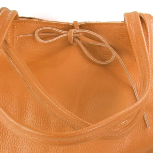 Florence ital. Shopper Echtleder Damen Business tan OTM107C